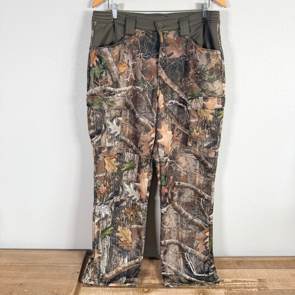 RedHead Hunting Pants Mens L Camo Fleece Lined Cargo Forest RealTree Style